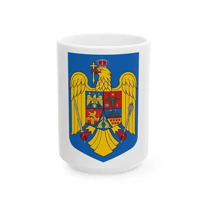 Coat of arms of Romania - White Coffee Mug 15oz - Go Mug Yourself