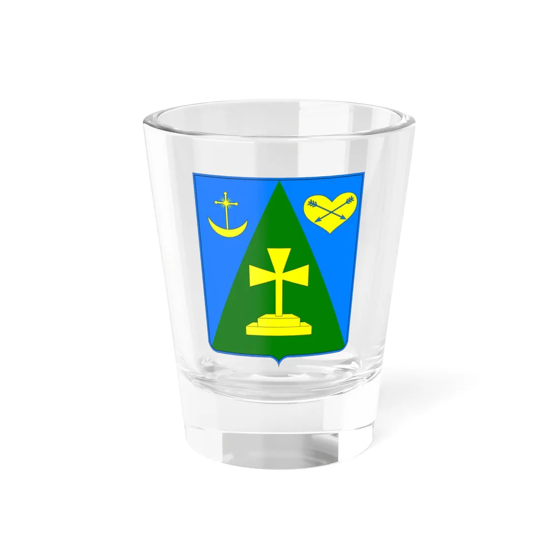 Coat of arms of Romny Raion Sumy Oblast (Ukraine) (Coat of Arms) Shot Glass 1.5oz 1.5oz - Go Mug Yourself