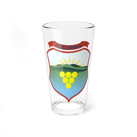 Coat of arms of Rosoman Municipality (North Macedonia) (Coat of Arms) Pint Glass 16oz 16oz - Go Mug Yourself