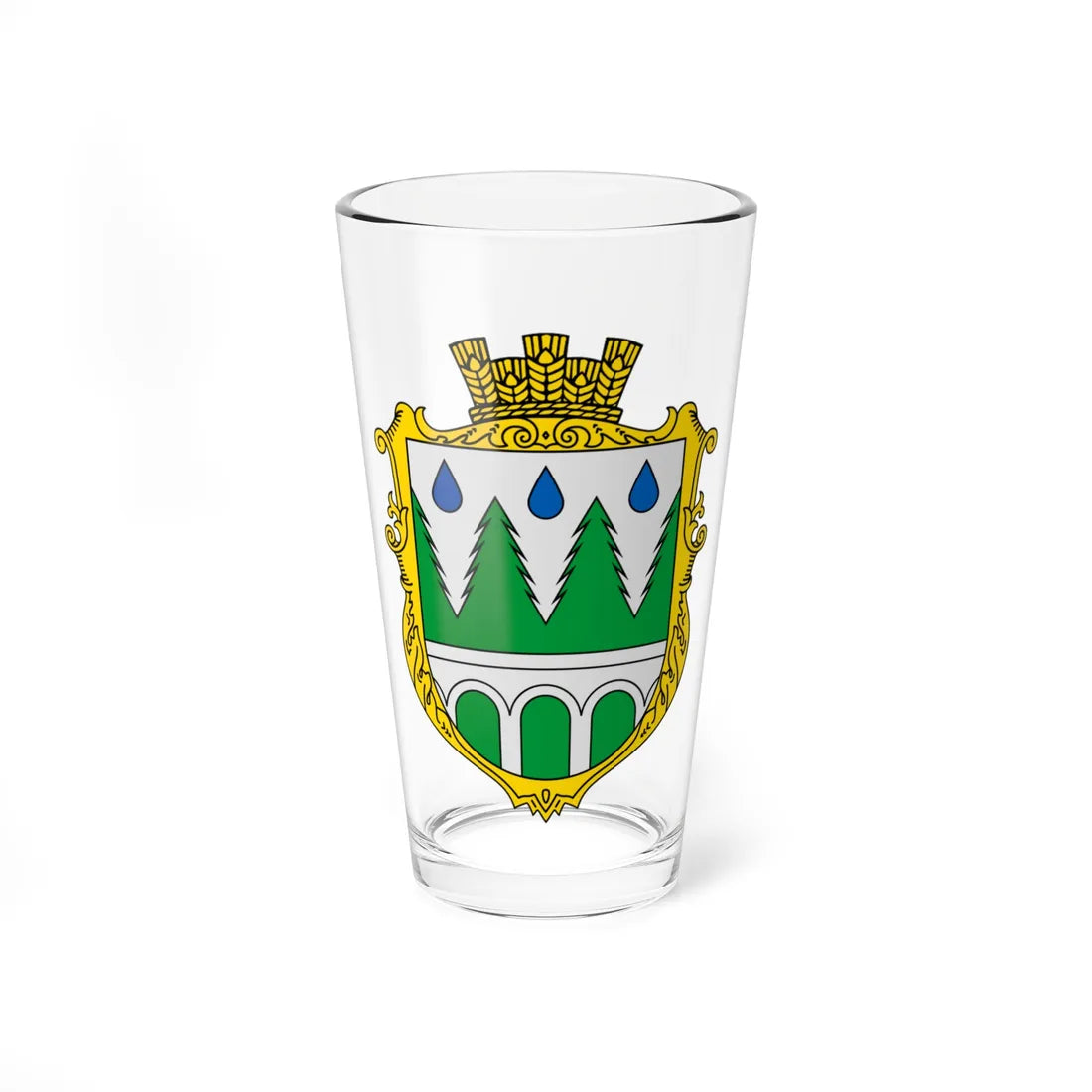 Coat of Arms of Rozluch (Ukraine) (Coat of Arms) Pint Glass 16oz 16oz - Go Mug Yourself