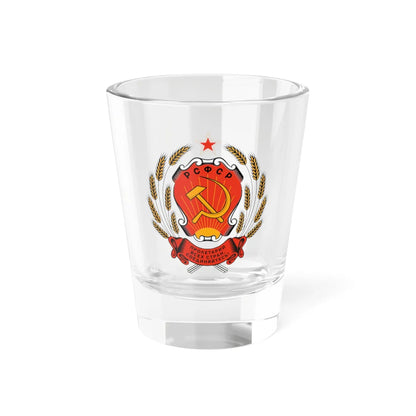Coat of arms of RSFSR 1978 (Russia) (Coat of Arms) Shot Glass 1.5oz 1.5oz - Go Mug Yourself