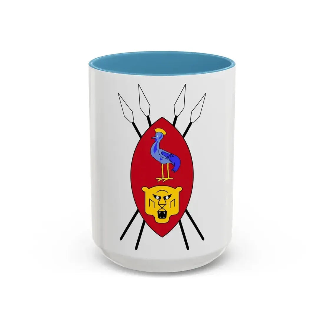 Coat of arms of Ruanda-Urundi - Accent Coffee Mug 15oz Light Blue - Go Mug Yourself
