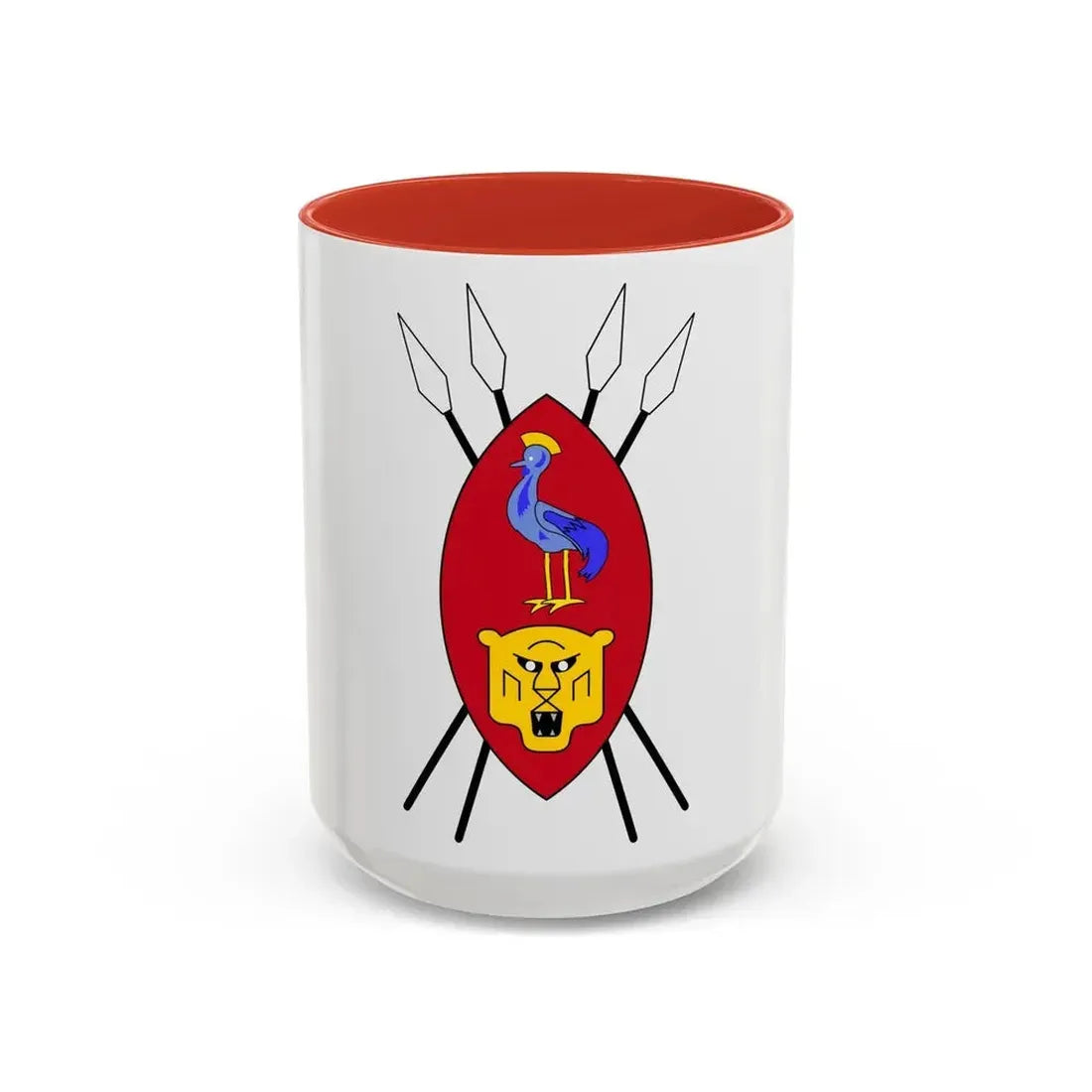 Coat of arms of Ruanda-Urundi - Accent Coffee Mug 15oz Red - Go Mug Yourself