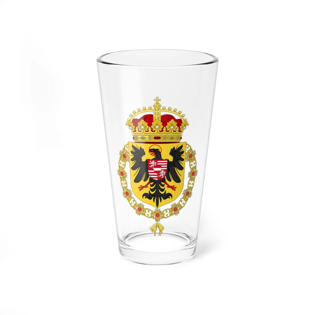Coat of Arms of Rudolf II as King of the Romans (Austria) (Coat of Arms) Pint Glass 16oz 16oz - Go Mug Yourself