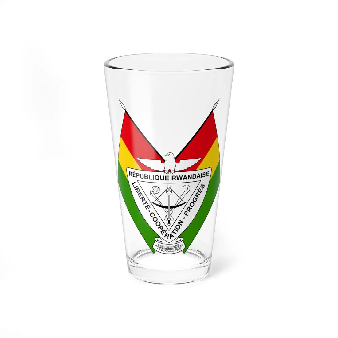 Coat of arms of Rwanda 1962-2001 (Rwanda) (Coat of Arms) Pint Glass 16oz 16oz - Go Mug Yourself