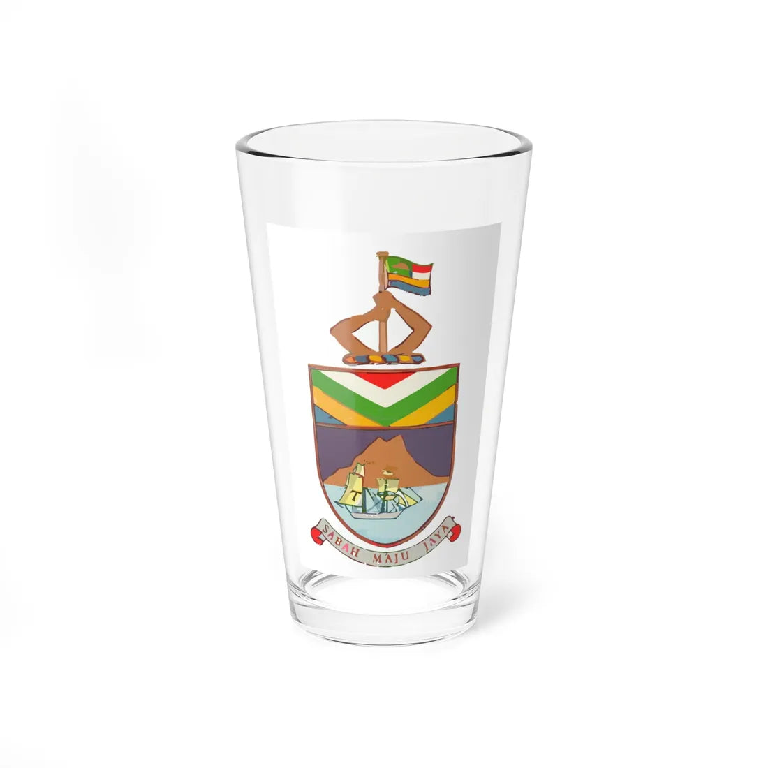 Coat of arms of Sabah 1963-1982 (Malaysia) (Coat of Arms) Pint Glass 16oz 16oz - Go Mug Yourself