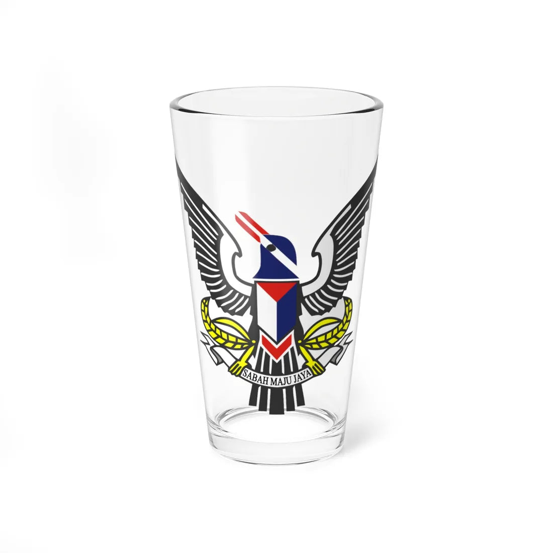 Coat of arms of Sabah 1982-1988 (Malaysia) (Coat of Arms) Pint Glass 16oz 16oz - Go Mug Yourself