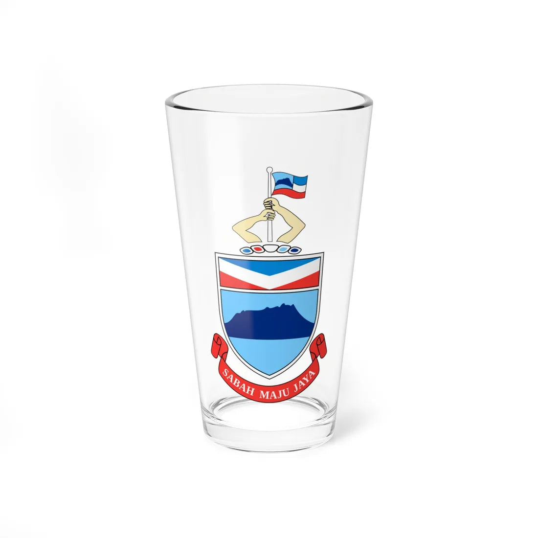Coat of arms of Sabah (Malaysia) (Coat of Arms) Pint Glass 16oz 16oz - Go Mug Yourself