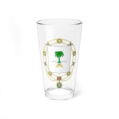 Coat of Arms of Saúd and Fáisal of Saudi Arabia Spanish Order of the Civil Merit (Saudi Arabia) (Coat of Arms) Pint Glass 16oz 16oz - Go Mug Yourself