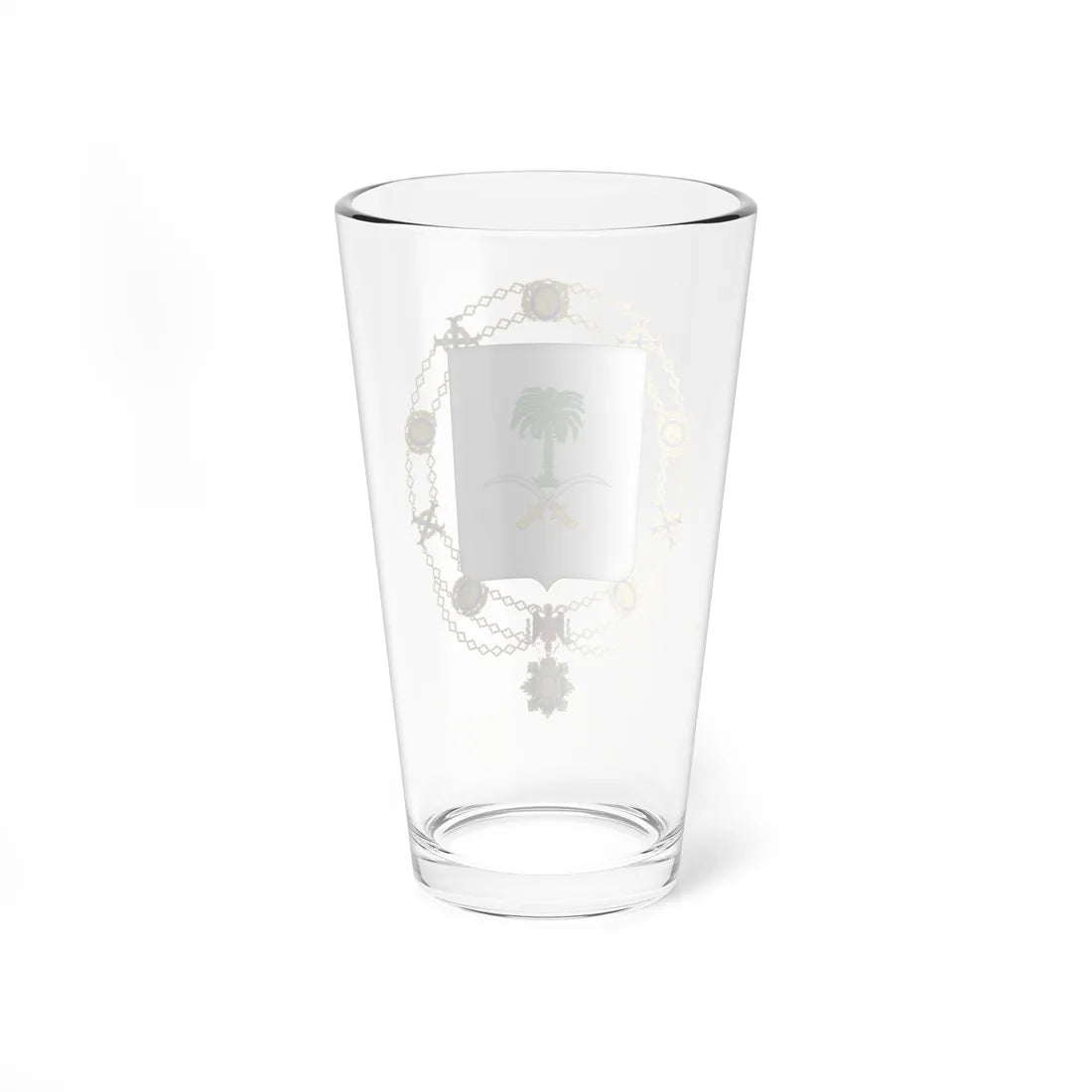 Coat of Arms of Saúd and Fáisal of Saudi Arabia Spanish Order of the Civil Merit (Saudi Arabia) (Coat of Arms) Pint Glass 16oz - Go Mug Yourself