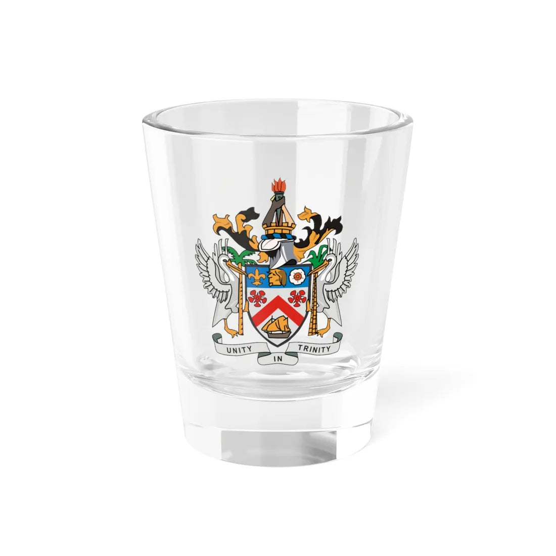 Coat of arms of Saint Christopher-Nevis-Anguilla 1967-1983 (Coat of Arms) Shot Glass 1.5oz - Go Mug Yourself