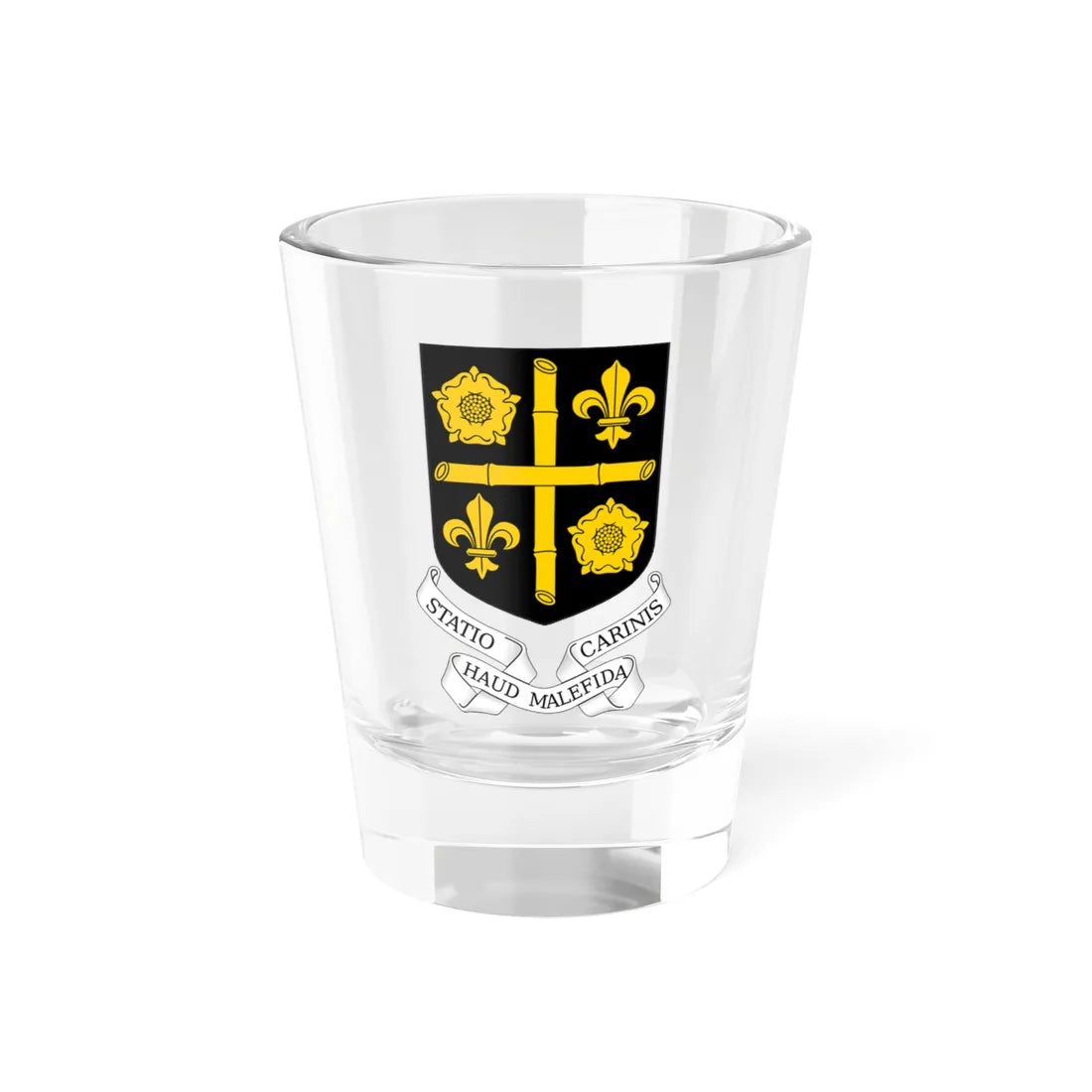 Coat of arms of Saint Lucia 1939-1967 (Saint Lucia) (Coat of Arms) Shot Glass 1.5oz 1.5oz - Go Mug Yourself
