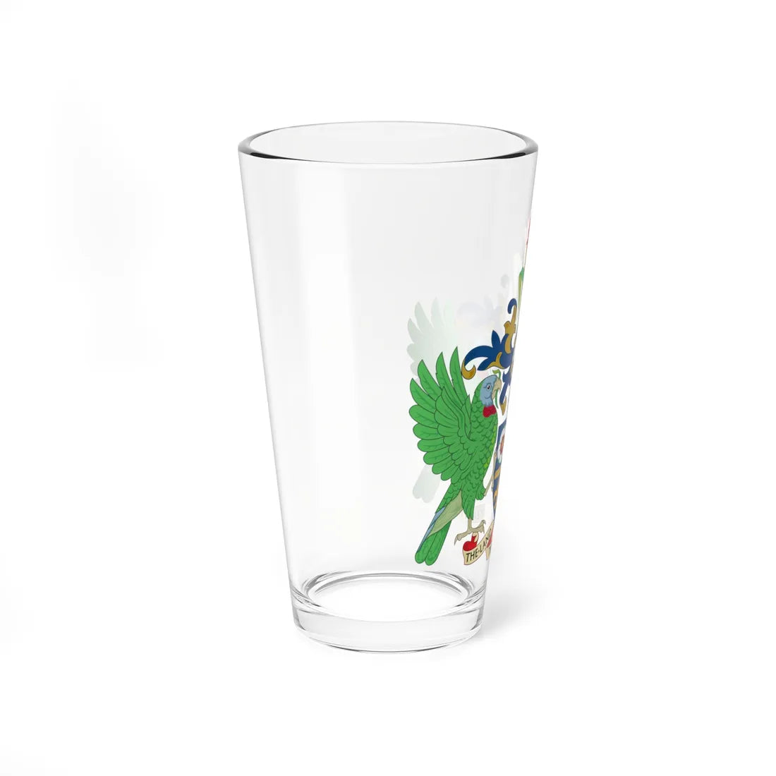 Coat of arms of Saint Lucia rendition (Saint Lucia) (Coat of Arms) Pint Glass 16oz - Go Mug Yourself