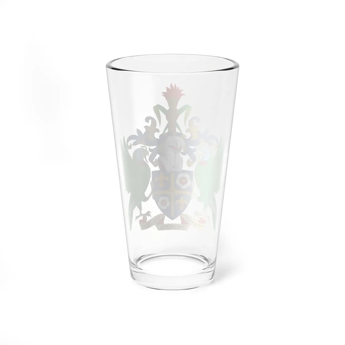 Coat of arms of Saint Lucia rendition (Saint Lucia) (Coat of Arms) Pint Glass 16oz - Go Mug Yourself