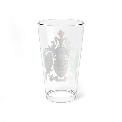 Coat of arms of Saint Lucia rendition (Saint Lucia) (Coat of Arms) Pint Glass 16oz - Go Mug Yourself