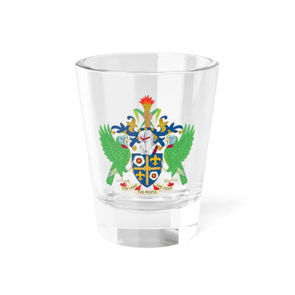 Coat of arms of Saint Lucia rendition (Saint Lucia) (Coat of Arms) Shot Glass 1.5oz 1.5oz - Go Mug Yourself