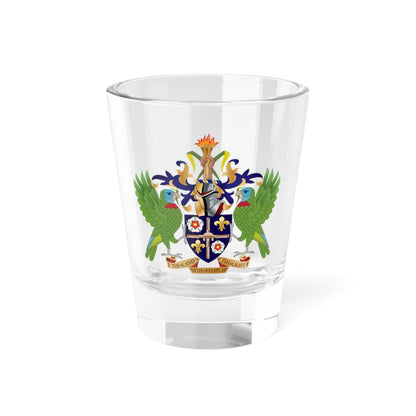 Coat of arms of Saint Lucia (Saint Lucia) (Coat of Arms) Shot Glass 1.5oz 1.5oz - Go Mug Yourself