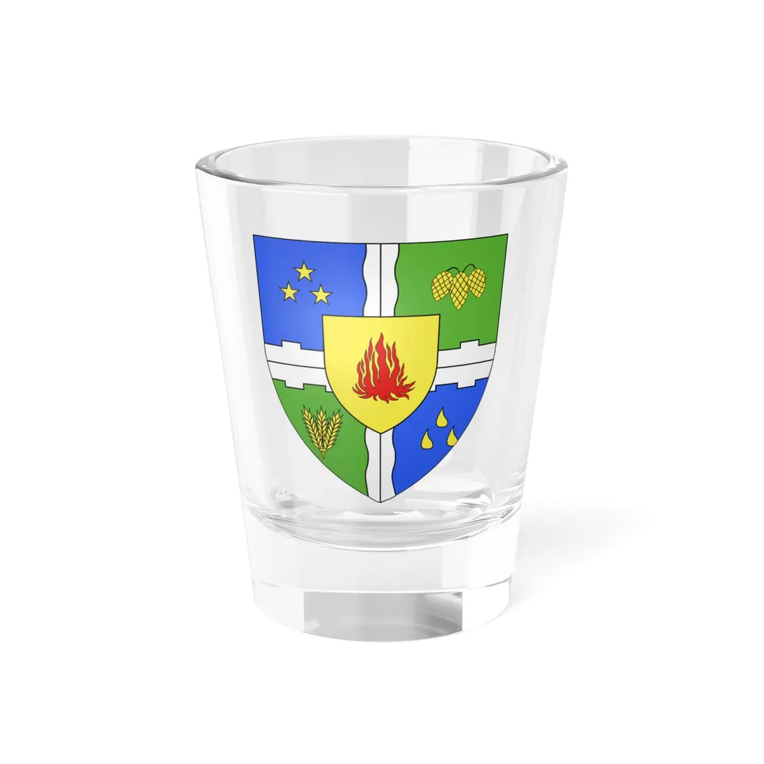 Coat of arms of Sainte-Hélène-de-Kamouraska (Canada) (Coat of Arms) Shot Glass 1.5oz 1.5oz - Go Mug Yourself