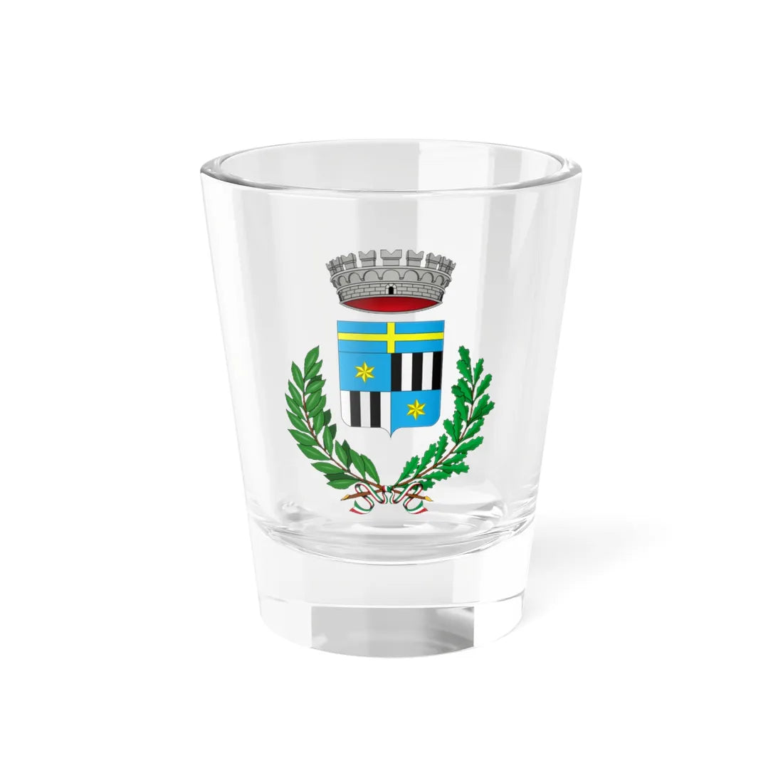 Coat of arms of San Bonifacio municipality (Italy) (Coat of Arms) Shot Glass 1.5oz 1.5oz - Go Mug Yourself