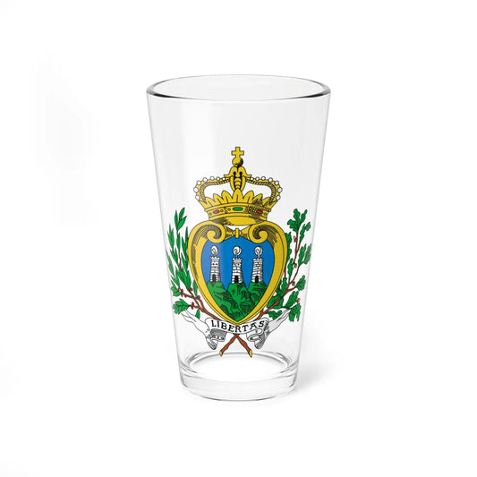 Coat of arms of San Marino before 2011 (San Marino) (Coat of Arms) Pint Glass 16oz 16oz - Go Mug Yourself