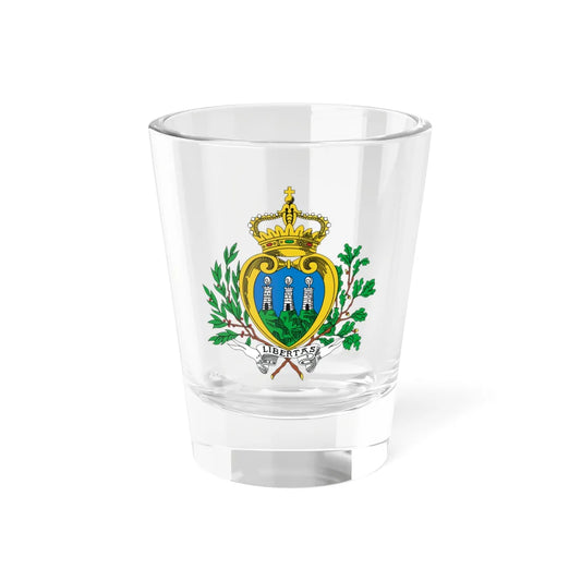 Coat of arms of San Marino before 2011 (San Marino) (Coat of Arms) Shot Glass 1.5oz 1.5oz - Go Mug Yourself
