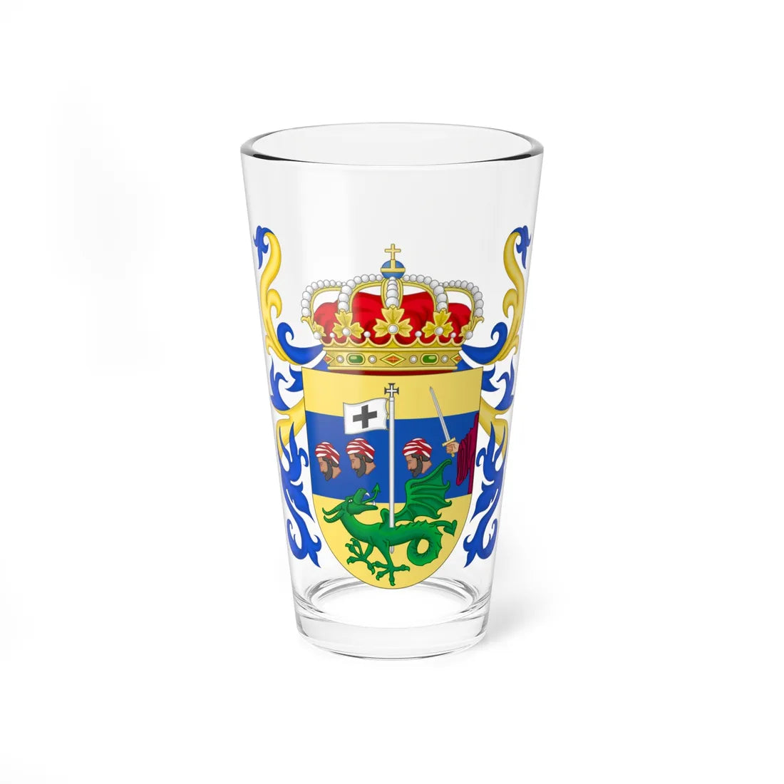 Coat of Arms of San Millán de la Cogolla (Spain) (Coat of Arms) Pint Glass 16oz 16oz - Go Mug Yourself