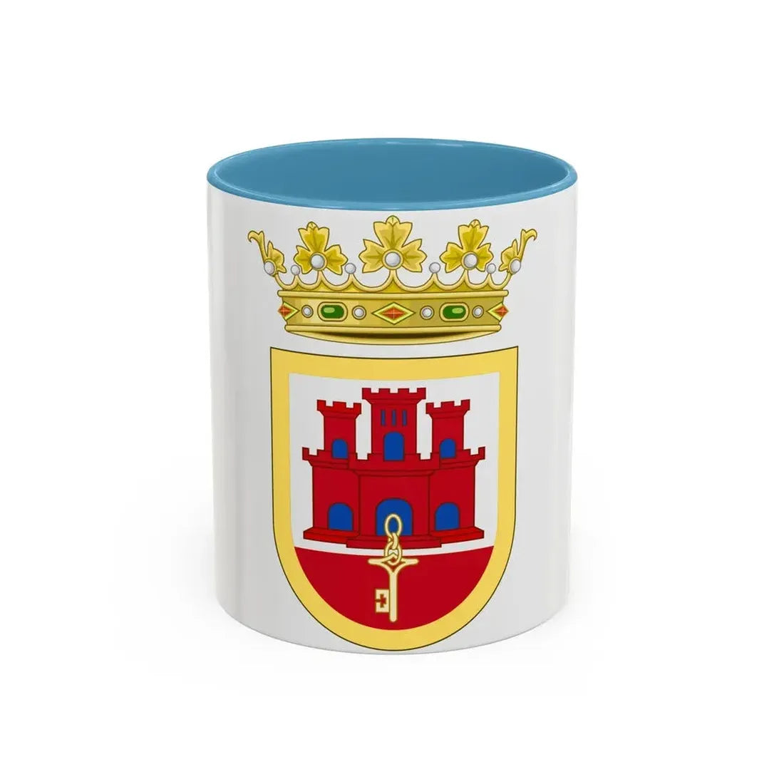 Coat of Arms of San Roque - Accent Coffee Mug 11oz Light Blue - Go Mug Yourself