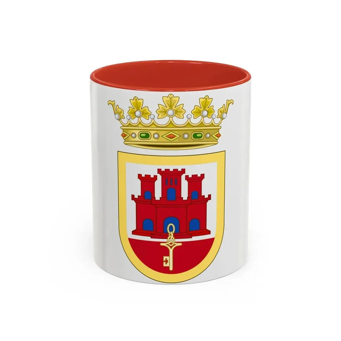 Coat of Arms of San Roque - Accent Coffee Mug 11oz Red - Go Mug Yourself