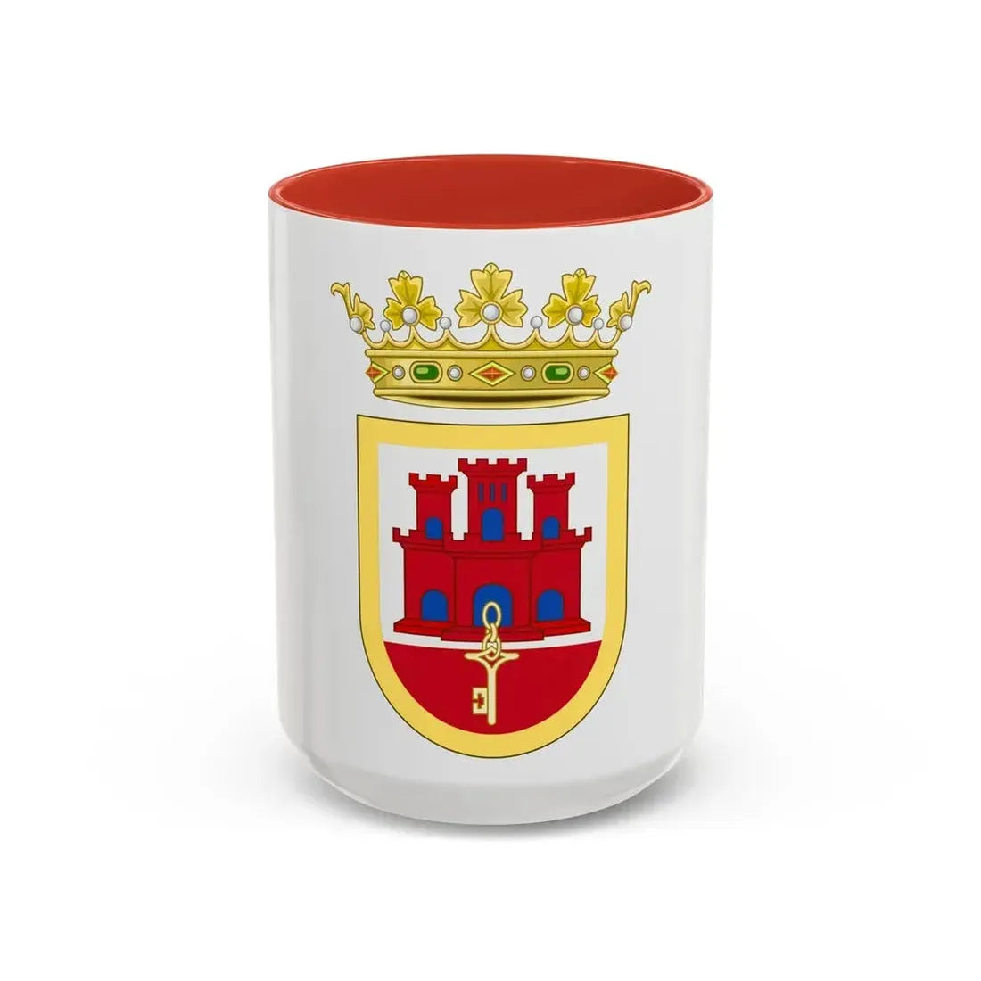 Coat of Arms of San Roque - Accent Coffee Mug 15oz Red - Go Mug Yourself