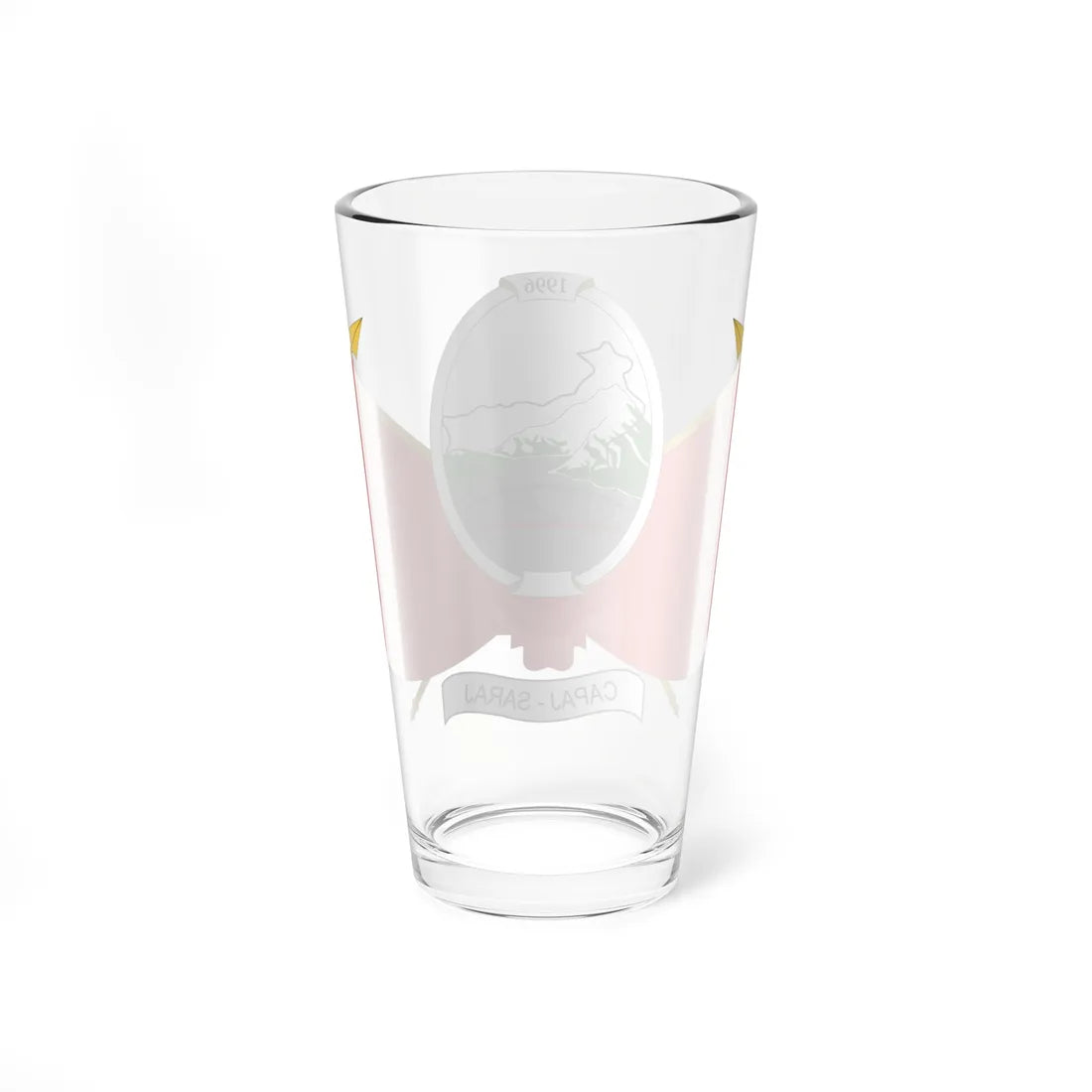 Coat of arms of Saraj Municipality (North Macedonia) (Coat of Arms) Pint Glass 16oz - Go Mug Yourself