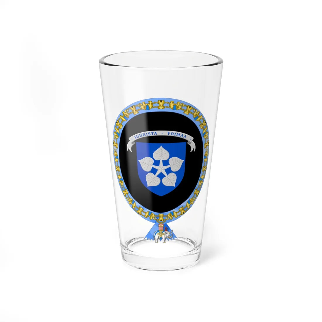 Coat of Arms of Sauli Niinistö Order of the Elephant (Spain) (Coat of Arms) Pint Glass 16oz 16oz - Go Mug Yourself