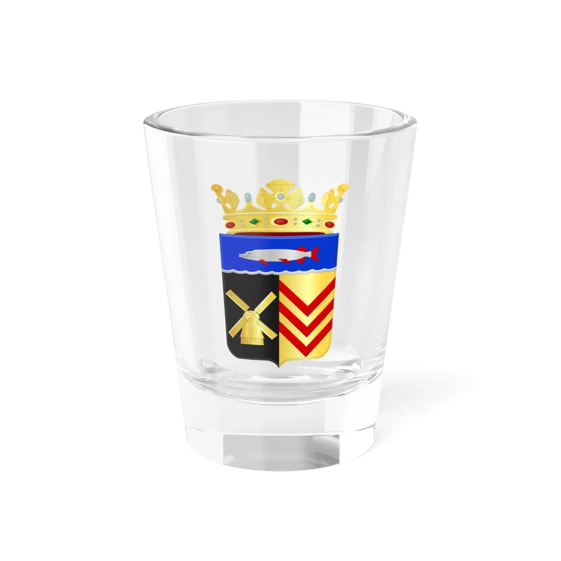 Coat of arms of Schermer (Netherlands) (Coat of Arms) Shot Glass 1.5oz 1.5oz - Go Mug Yourself