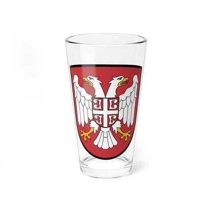 Coat of arms of serbia 1941 1944 vectorised (Serbia) (Coat of Arms) Pint Glass 16oz 16oz - Go Mug Yourself