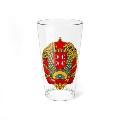 Coat of arms of Serbia 1947-2004 (Yugoslavia) (Coat of Arms) Pint Glass 16oz 16oz - Go Mug Yourself