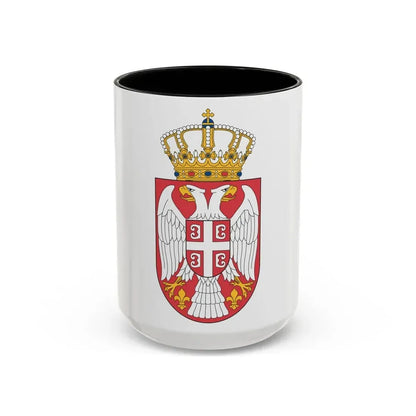 Coat of arms of Serbia 2 - Accent Coffee Mug 15oz Black - Go Mug Yourself