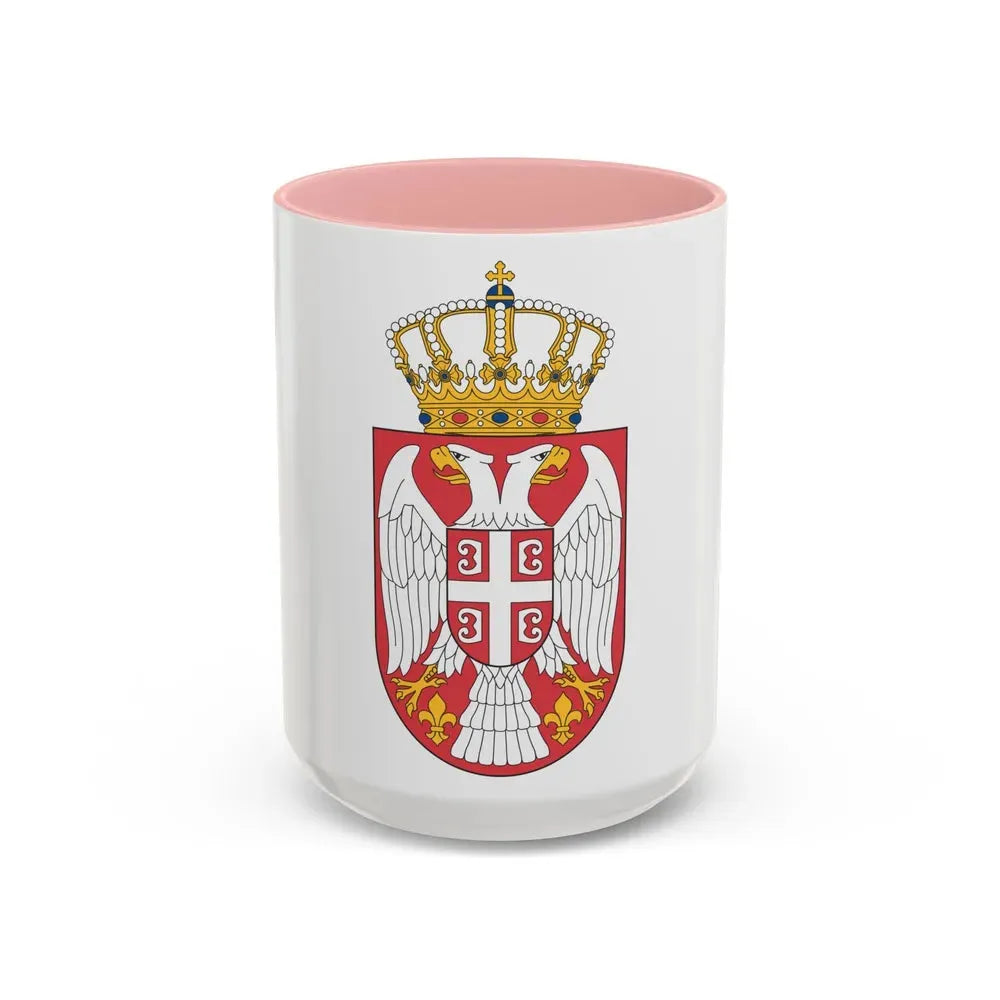 Coat of arms of Serbia 2 - Accent Coffee Mug 15oz Pink - Go Mug Yourself