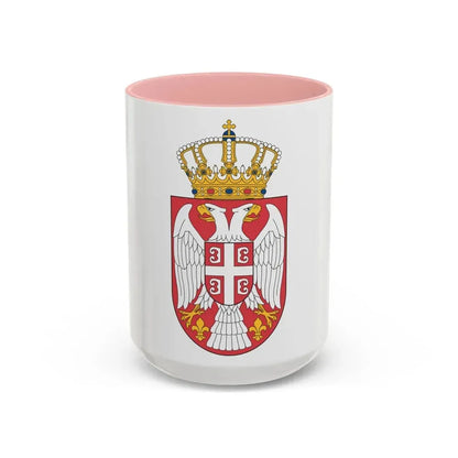 Coat of arms of Serbia 2 - Accent Coffee Mug 15oz Pink - Go Mug Yourself