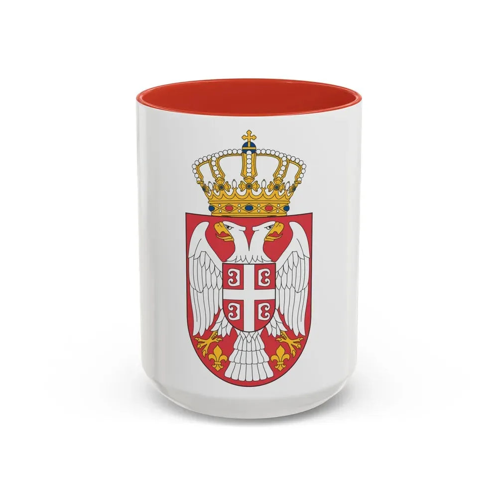 Coat of arms of Serbia 2 - Accent Coffee Mug 15oz Red - Go Mug Yourself