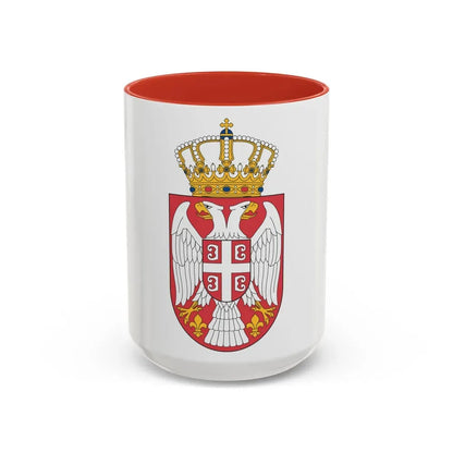 Coat of arms of Serbia 2 - Accent Coffee Mug 15oz Red - Go Mug Yourself