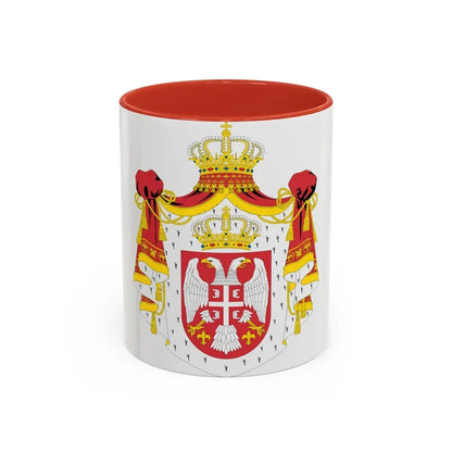 Coat of arms of Serbia (2004-2010) - Accent Coffee Mug 11oz Red - Go Mug Yourself