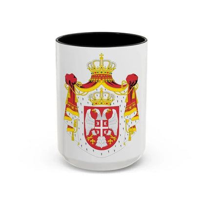 Coat of arms of Serbia (2004-2010) - Accent Coffee Mug 15oz Black - Go Mug Yourself