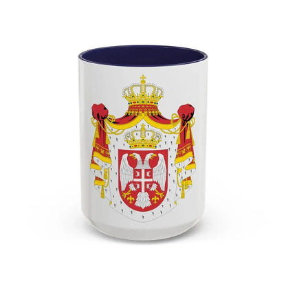 Coat of arms of Serbia (2004-2010) - Accent Coffee Mug 15oz Navy - Go Mug Yourself