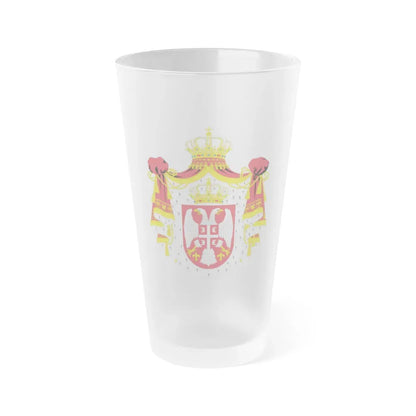 Coat of arms of Serbia (2004-2010) - Frosted Pint Glass 16oz Default Title - Go Mug Yourself