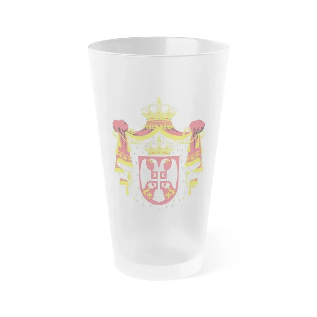 Coat of arms of Serbia (2004-2010) - Frosted Pint Glass 16oz Default Title - Go Mug Yourself