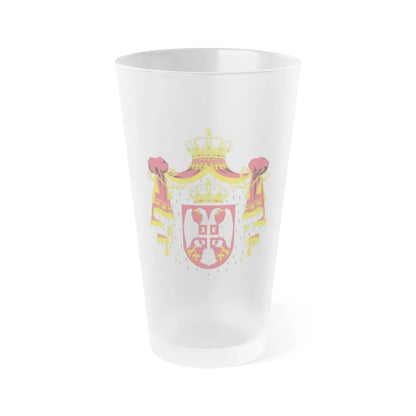 Coat of arms of Serbia (2004-2010) - Frosted Pint Glass 16oz-Go Mug Yourself