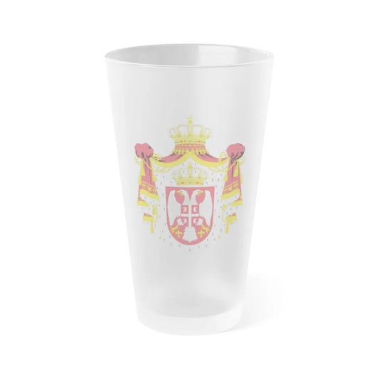 Coat of arms of Serbia (2004-2010) - Frosted Pint Glass 16oz-Go Mug Yourself