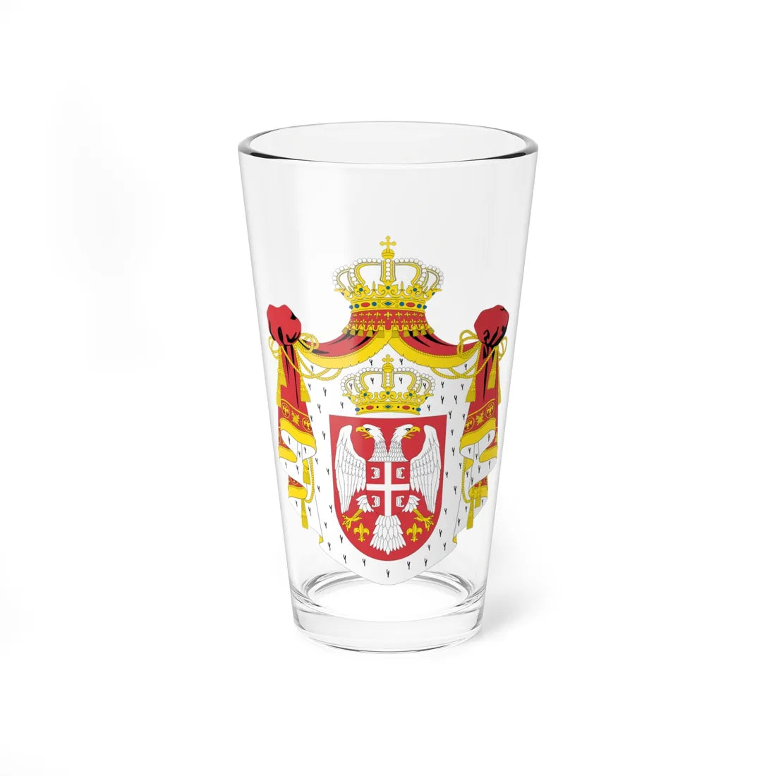 Coat of arms of Serbia 2004-2010 (Serbia) (Coat of Arms) Pint Glass 16oz 16oz - Go Mug Yourself