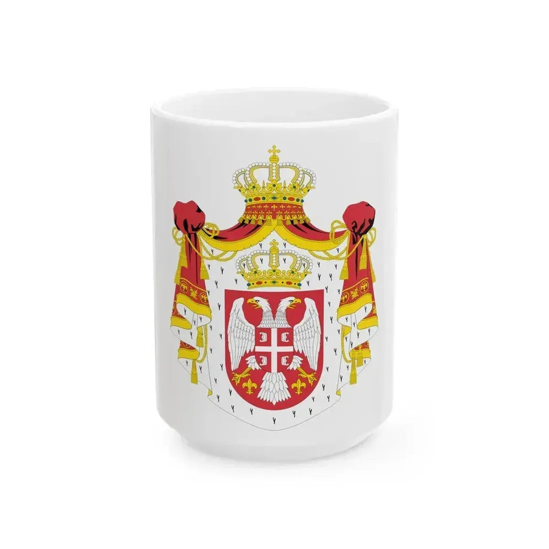 Coat of arms of Serbia (2004-2010) - White Coffee Mug 15oz - Go Mug Yourself