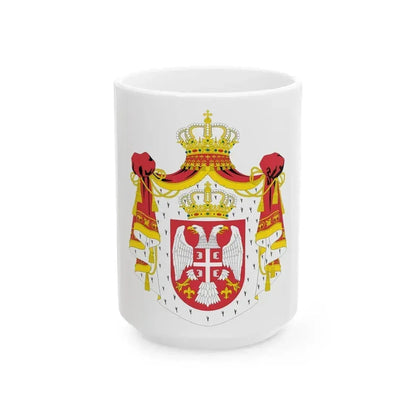 Coat of arms of Serbia (2004-2010) - White Coffee Mug 15oz - Go Mug Yourself