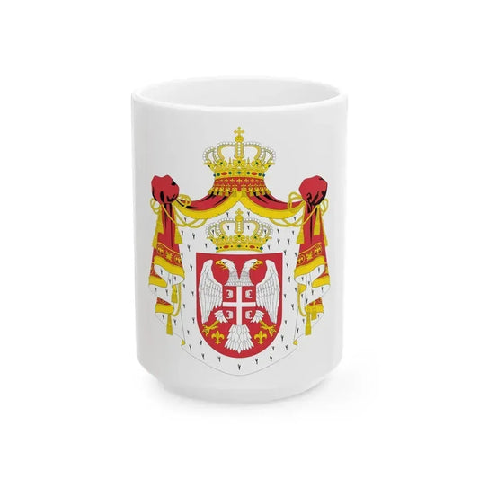 Coat of arms of Serbia (2004-2010) - White Coffee Mug 15oz - Go Mug Yourself